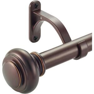 Vimayta Adjustable Curtain Rod 36-72" Matte Brown, 1" Heavy Duty‎ Window Rod